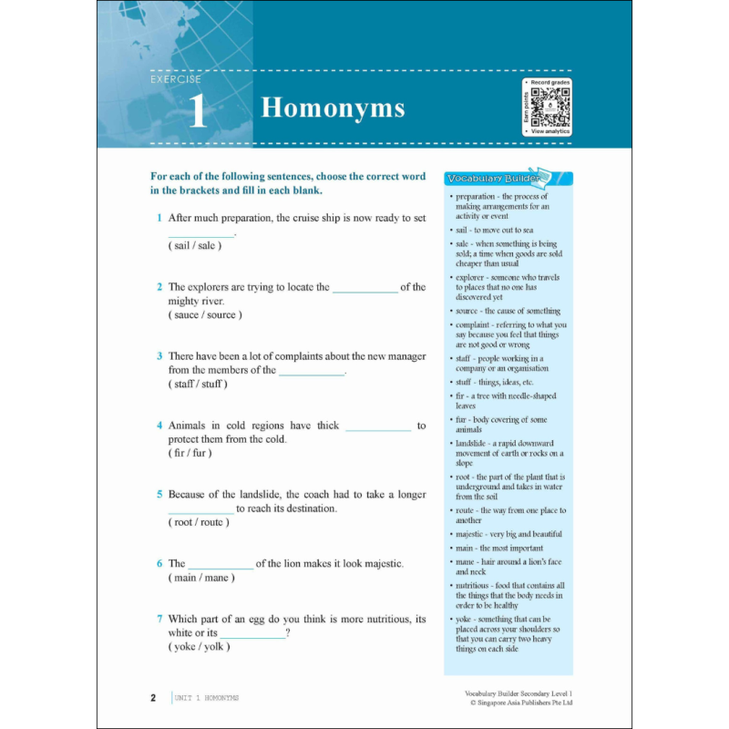 Vocabulary Builder Secondary Level 1 – Vitasta Publishing